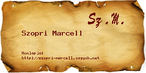 Szopri Marcell névjegykártya