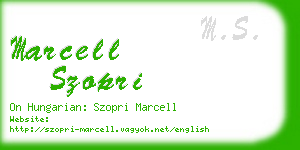 marcell szopri business card